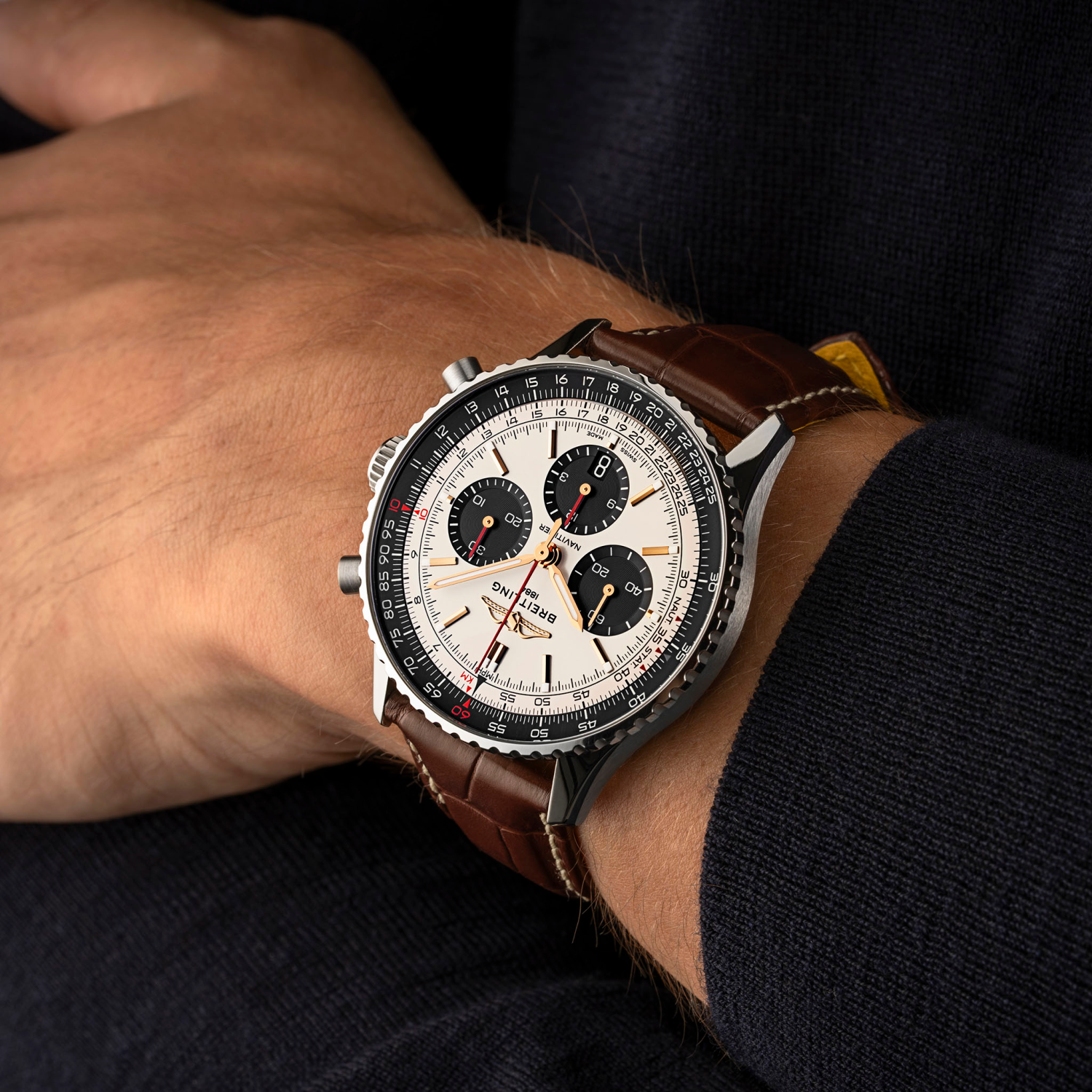 Breitling Navitimer AB01381E1G1P1 on wrist
