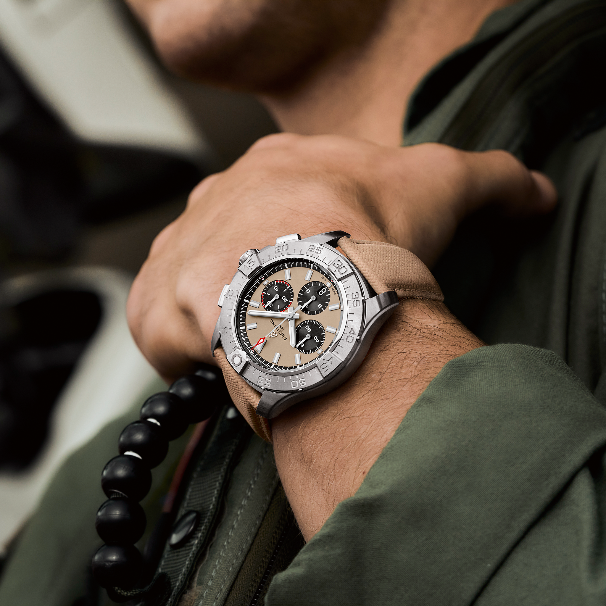 Breitling Avenger B01 Chronograph 44 AB0147101A1X1 on wrist