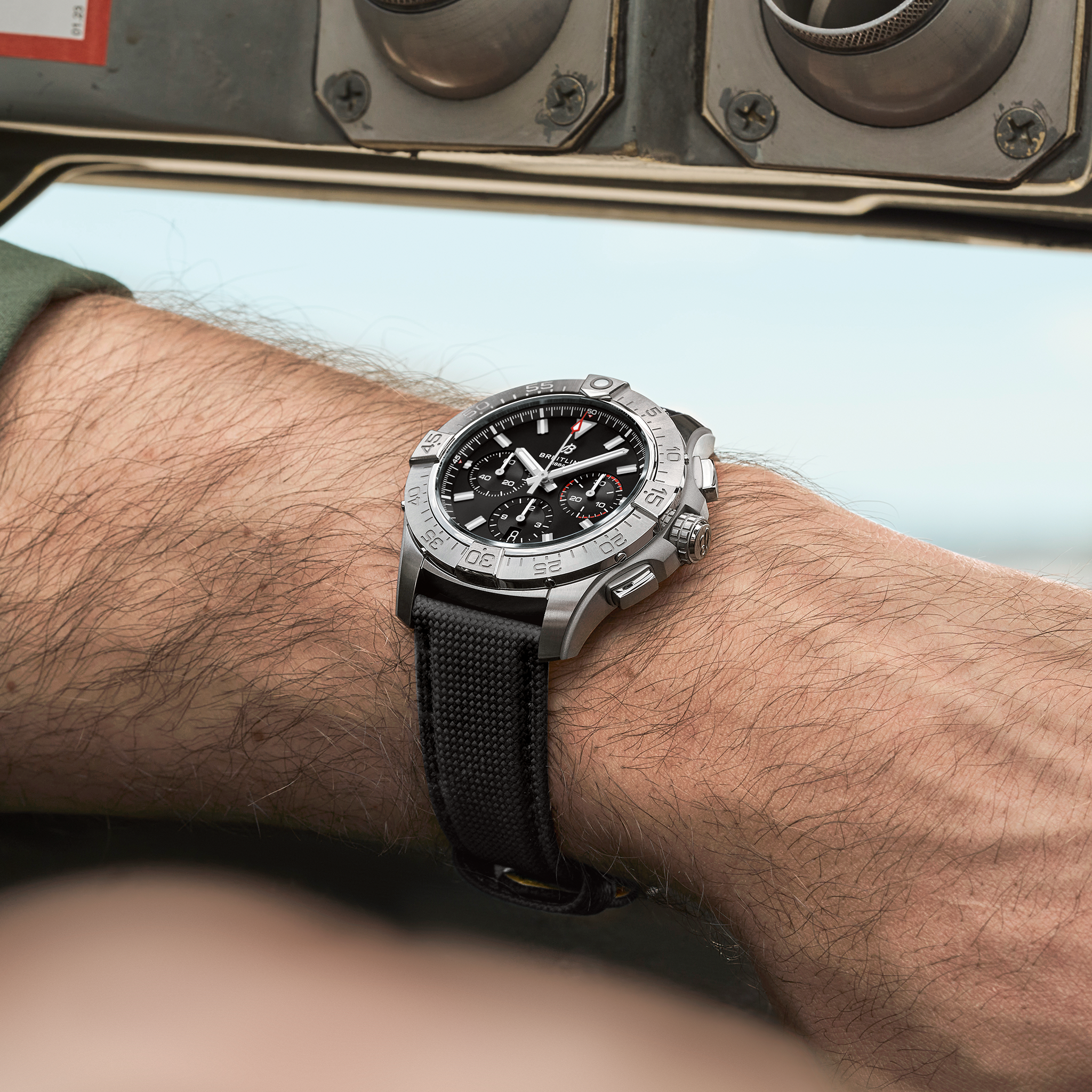 Breitling Avenger B01 Chronograph 44 AB0147101B1X1 on wrist
