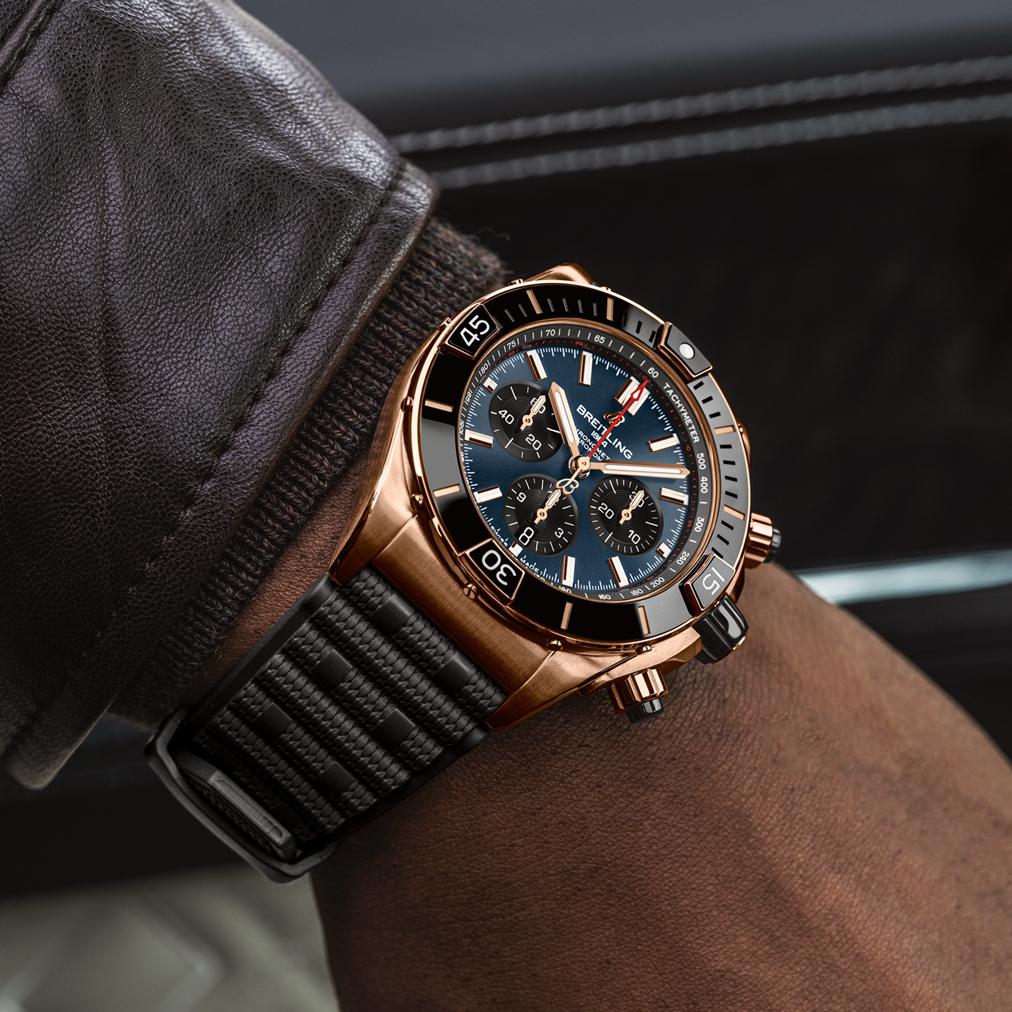 Breitling Super Chronomat B01 44 RB01362A1C1S1 on wrist