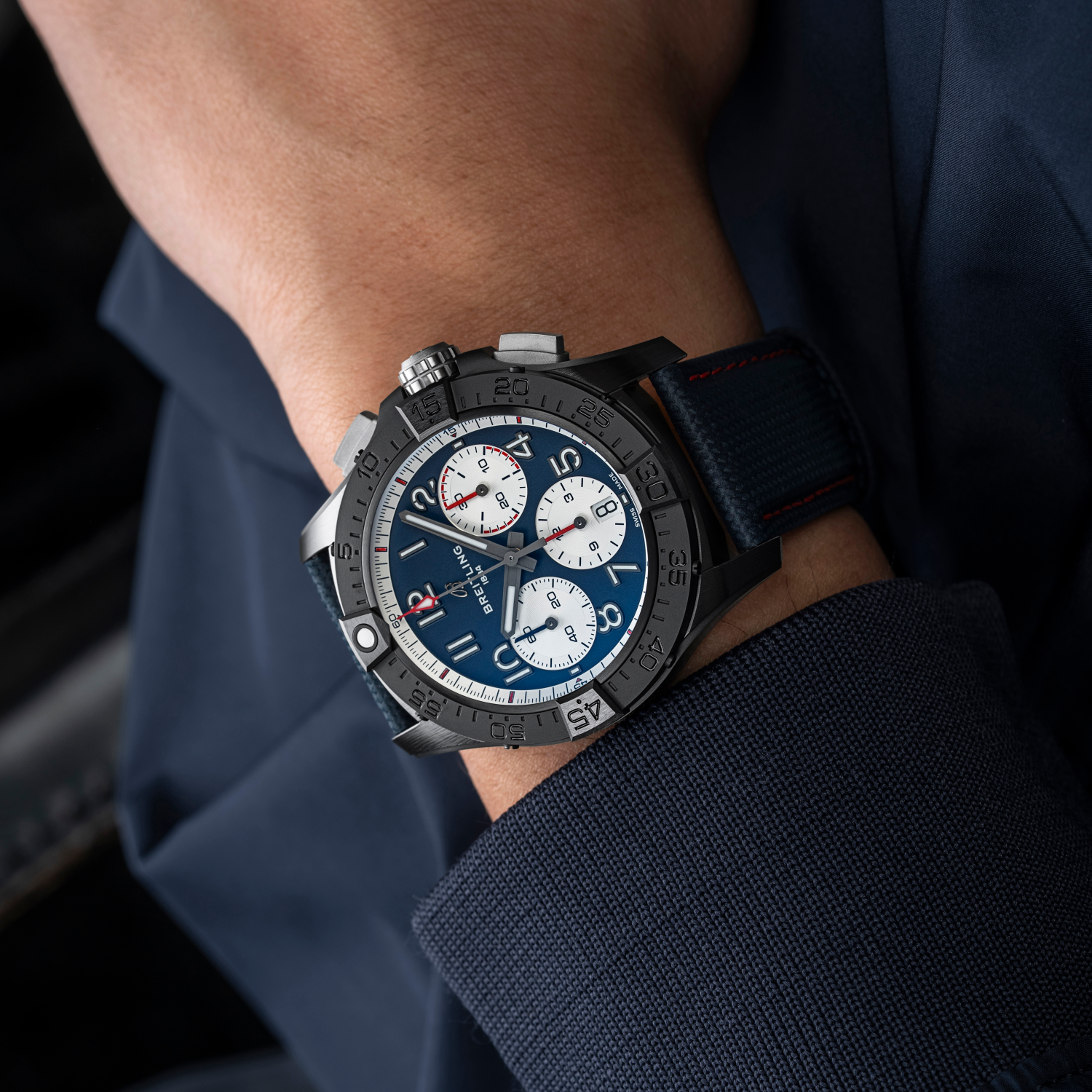 Breitling Avenger B01 42 Night Mission SB01464A1C1X1 on wrist