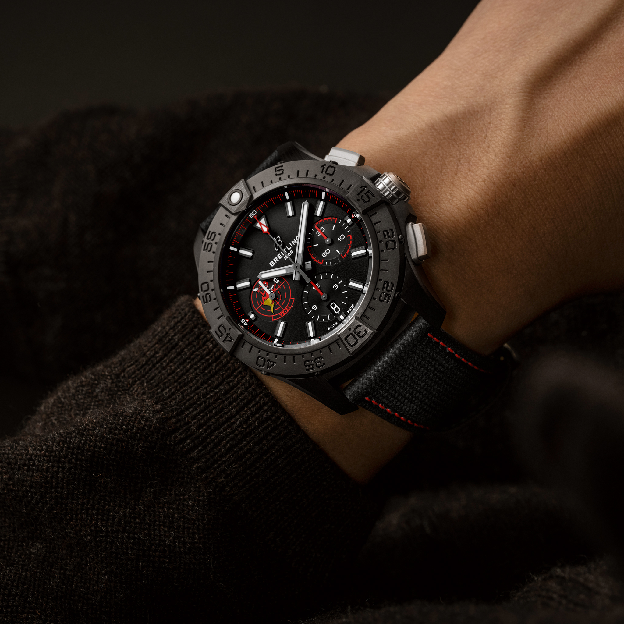 Breitling Avenger B01 44 Night Mission SB01473A1B1X1 on wrist