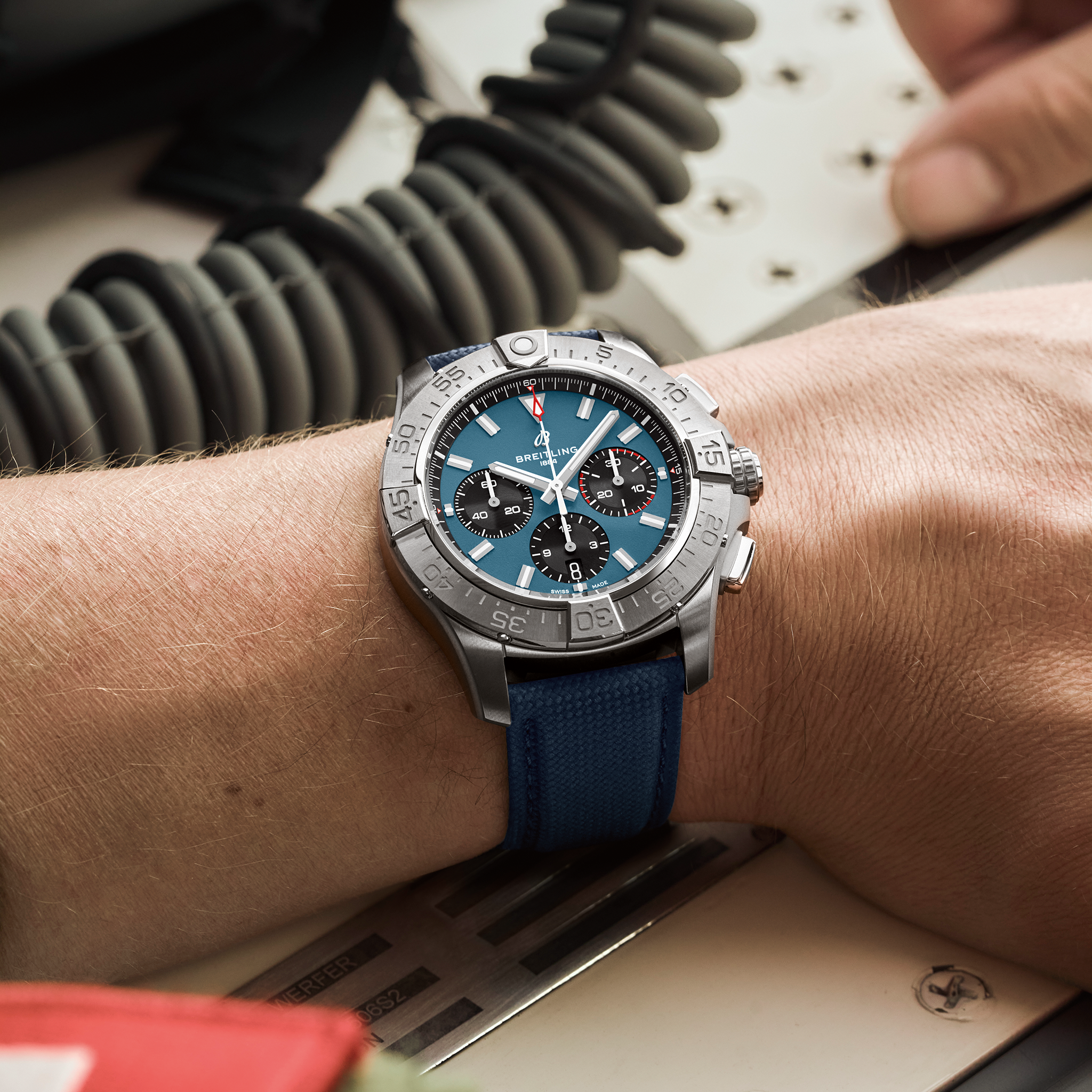 Breitling Avenger B01 Chronograph 44 AB0147101C1X1 on wrist