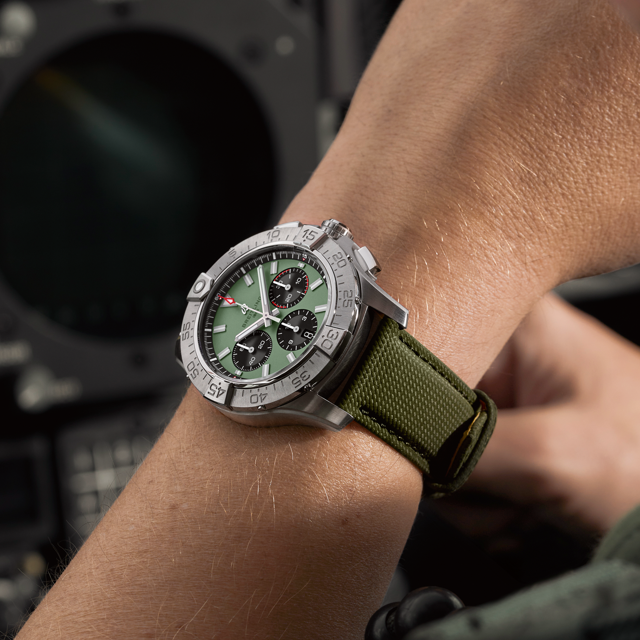 Breitling Avenger B01 Chronograph 44 AB0147101L1X1 on wrist