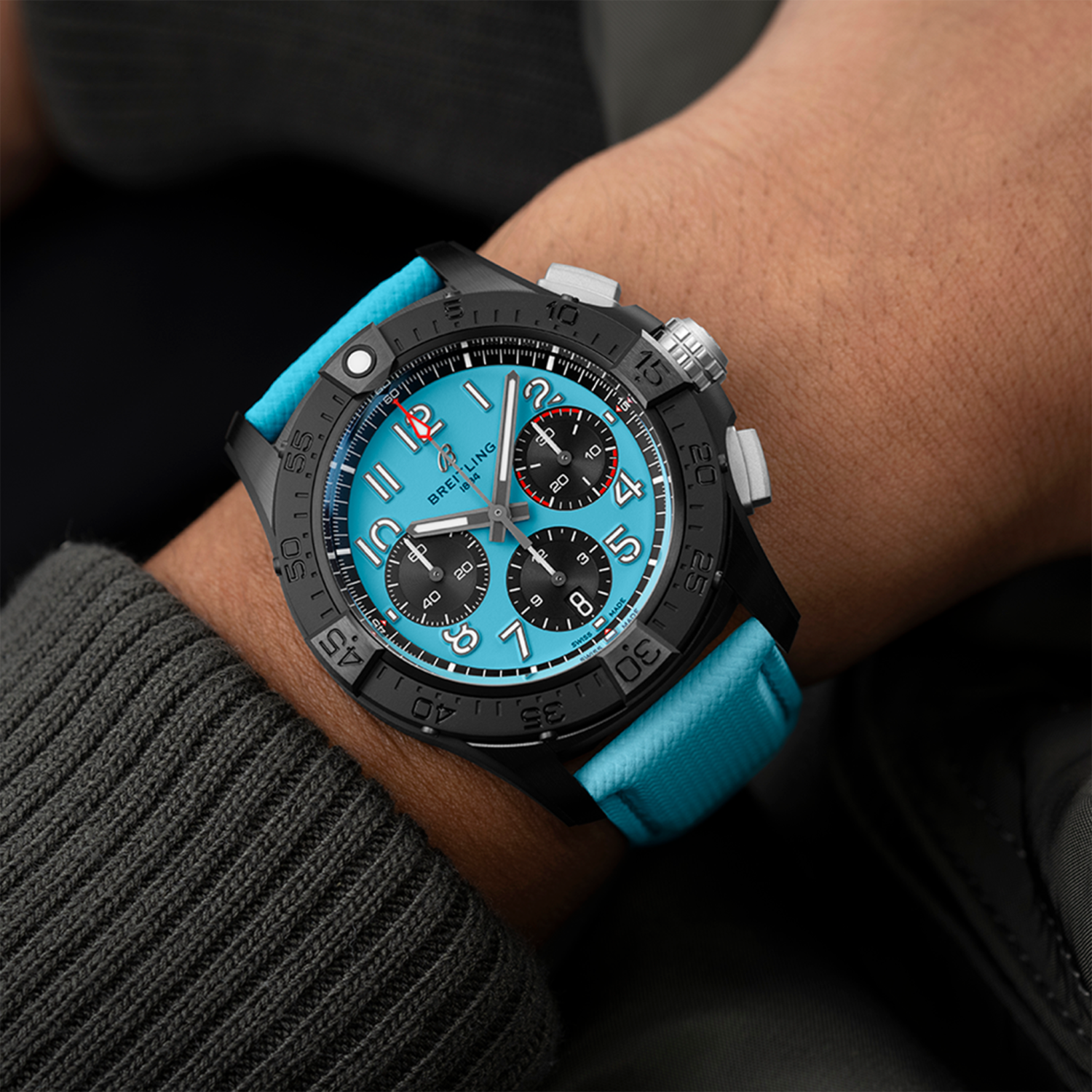 Breitling Avenger B01 42 Night Mission SB0146101L1X1 on wrist