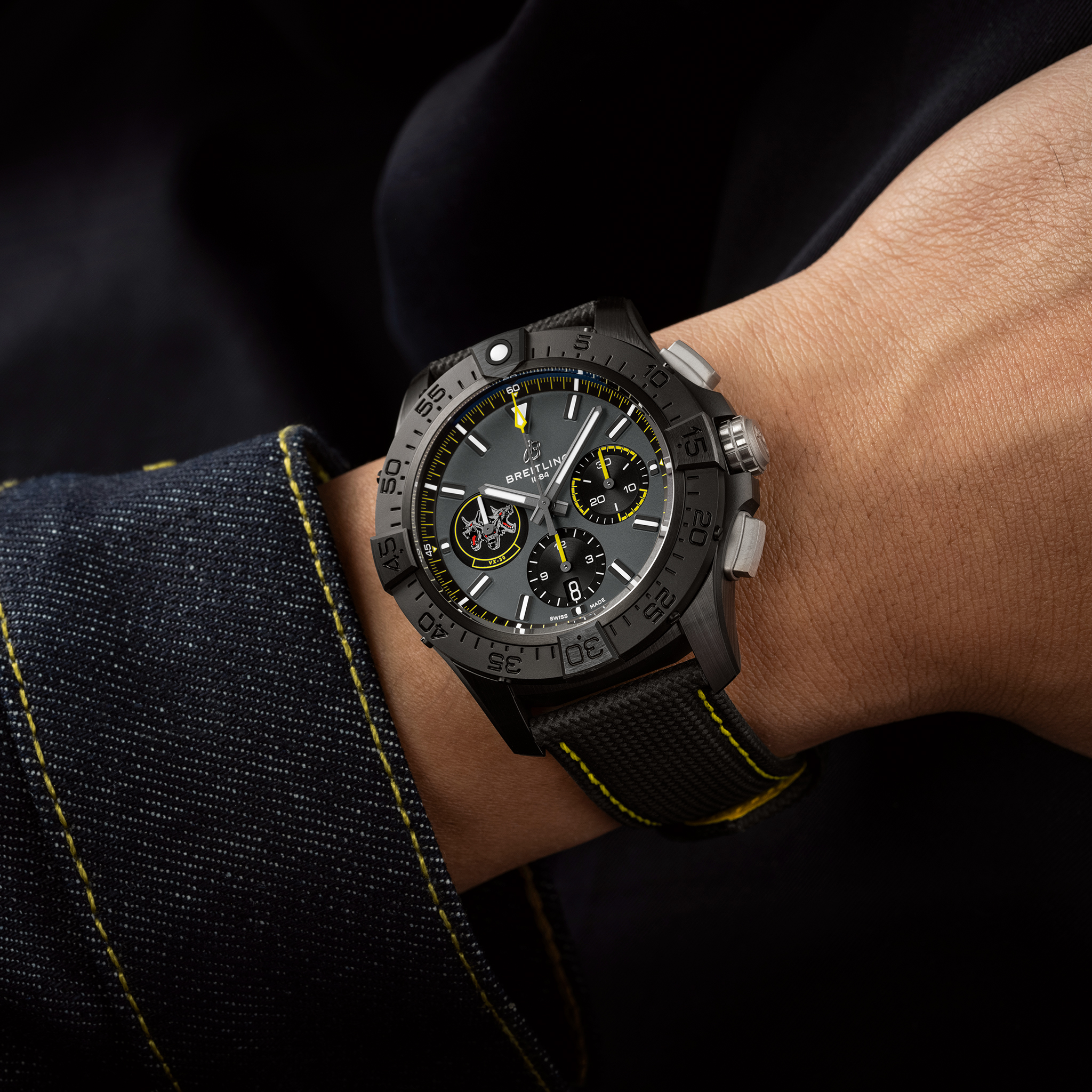 Breitling Avenger B01 44 Night Mission SB01472A1B1X1 on wrist